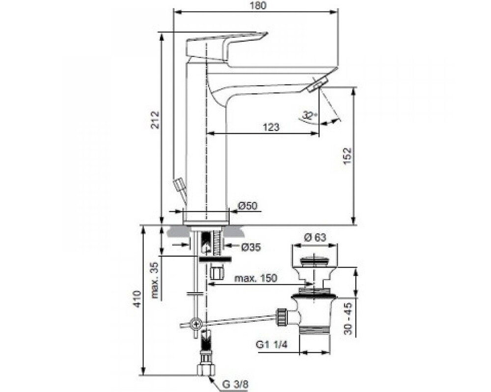 Ideal Standard Tesi A6563AA смеситель для раковины