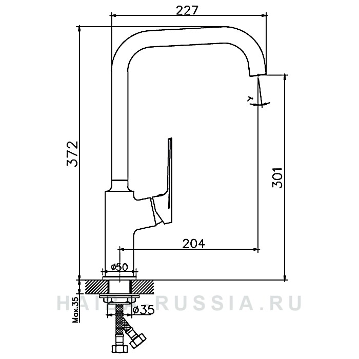Haiba HB70533-3 смеситель для кухни графит