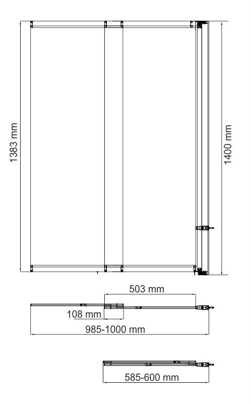 WasserKRAFT Main 41S02-100R Matt glass 100*140 шторка на ванну