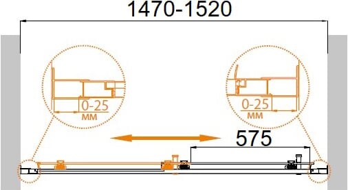 Cezares MOLVENO-BF-1-150-P-Cr душевые двери 150*195