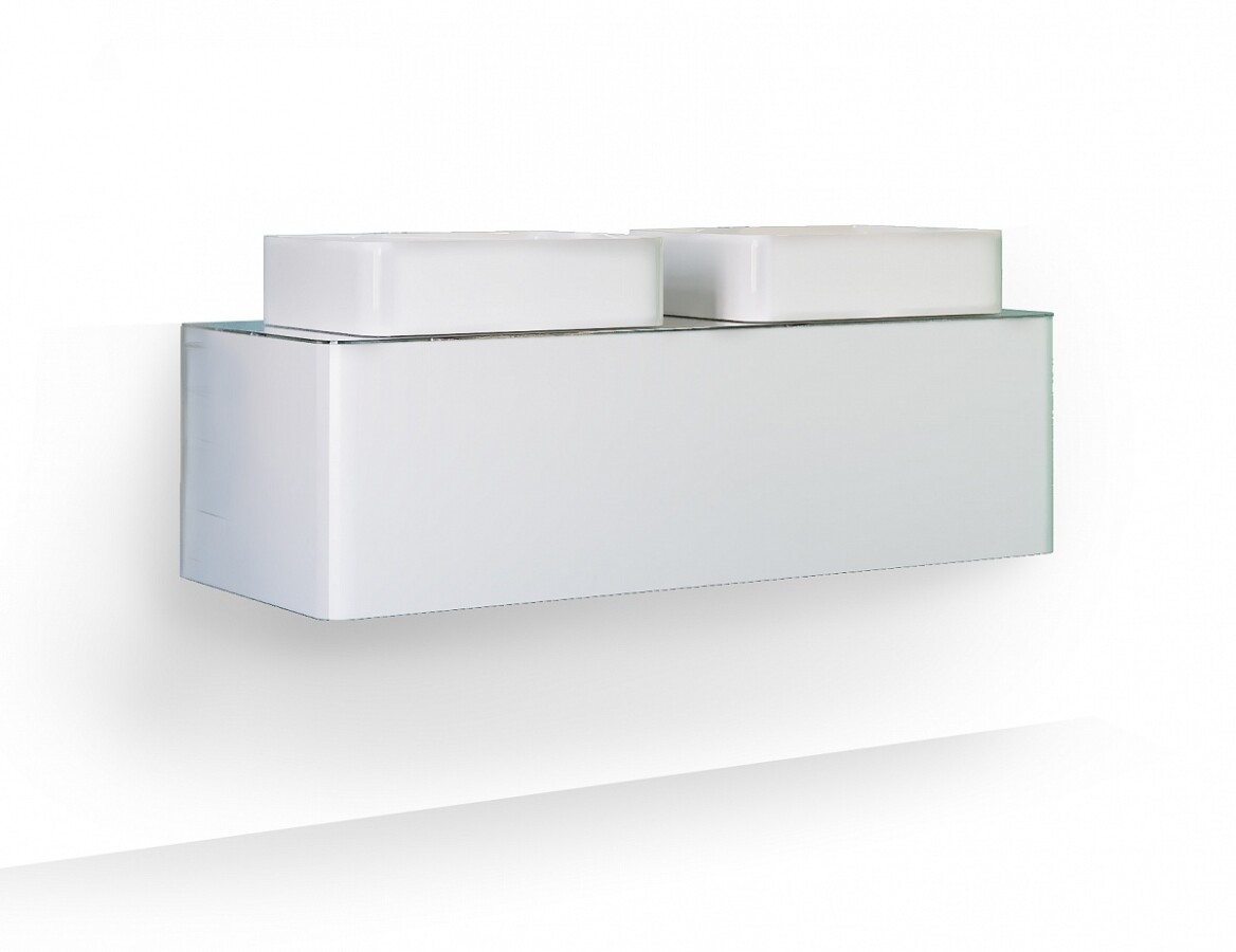 Raval Pure 120 тумба Pur.01.120/P/W и 2 раковины У18293 подвесная