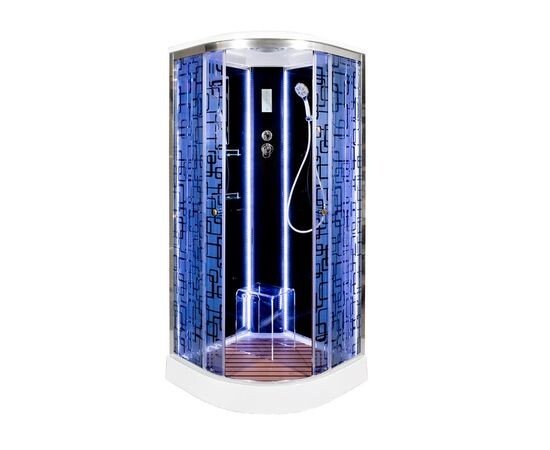 Deto душевая кабина 90х90 BM1590LEDBLACK с подсветкой