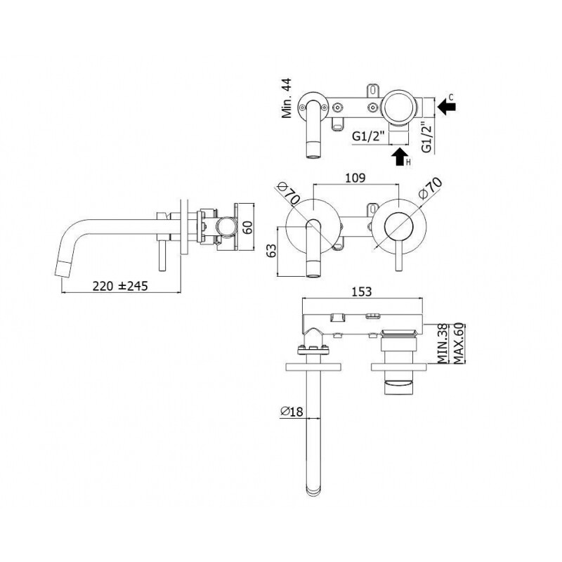 Paffoni Light LIG103NKNSP70 смеситель для раковины никель