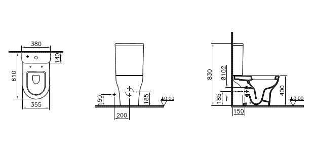 VitrA Zentrum 9012B003-7203 унитаз напольный