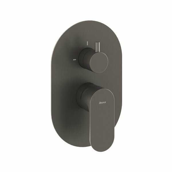 Ravak Eleganta Смеситель для душа на 2 потребителя встраиваемый графит матовый X070338