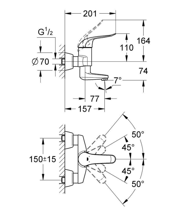 Grohe Euroeco Special 32770000 смеситель для раковины 46 мм