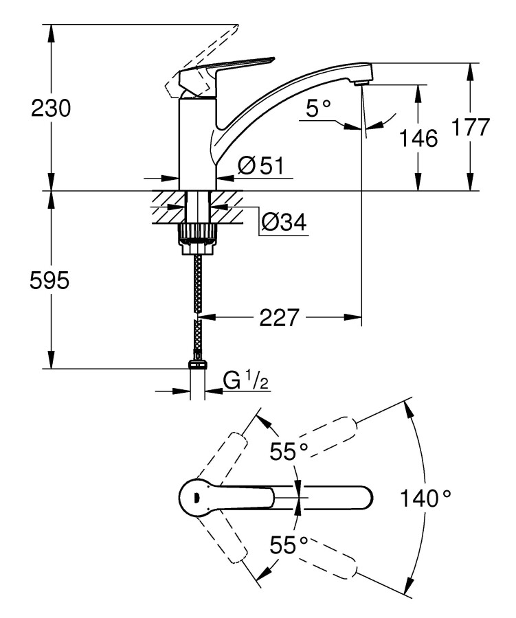 Grohe Start 30334001 смеситель для кухни хром