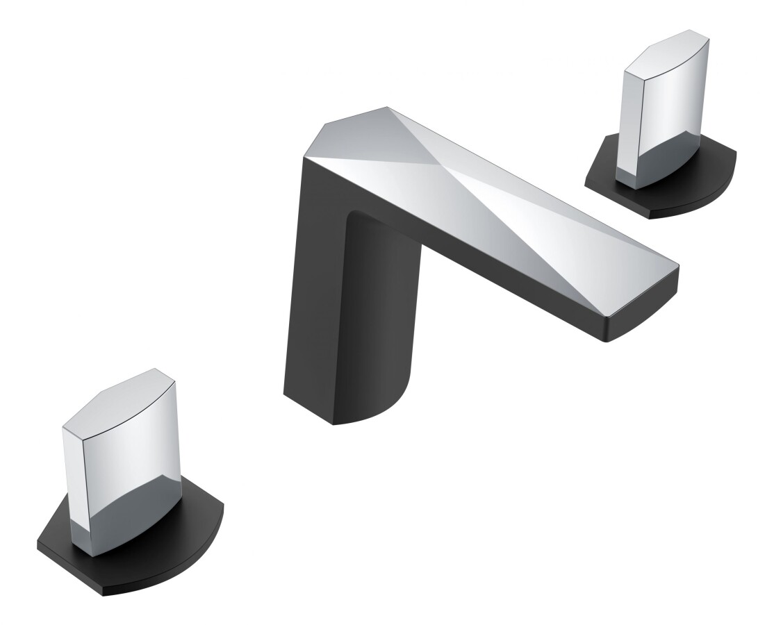 Смеситель врезной для раковины на 3отв. Boheme Venturo Черный / Хром 150-BCR-ICE