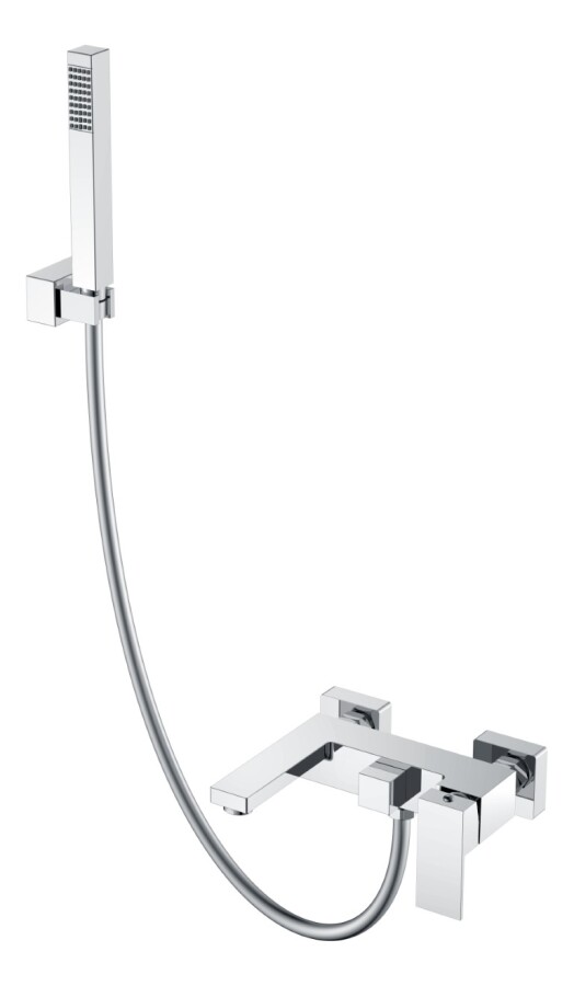 Смеситель для ванны с душевым гарнитуром Boheme Qubic Chrome 473-CR