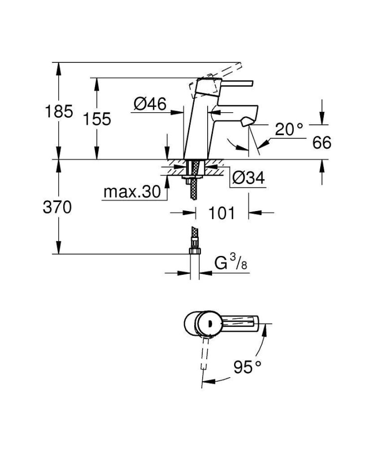 Grohe Concetto 2338510E смеситель для раковины 28 мм