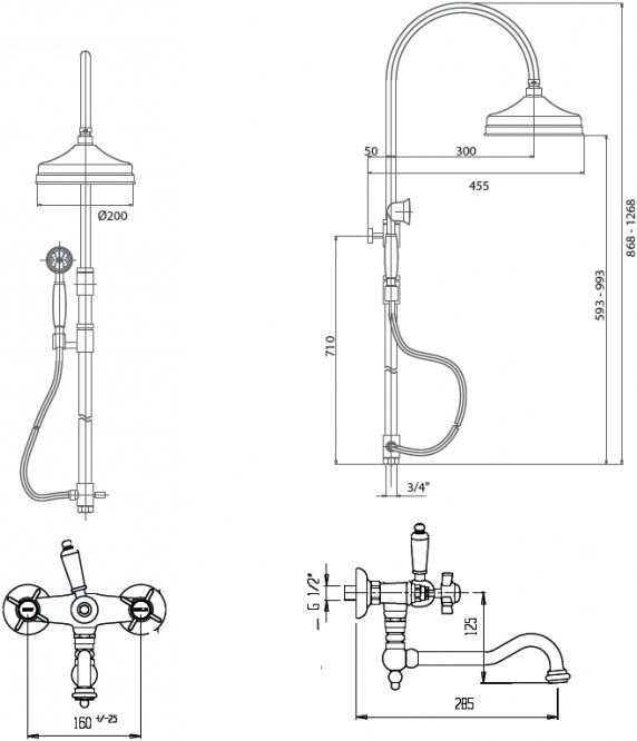 Cezares MARGOT-CVDF-02-M душевая система