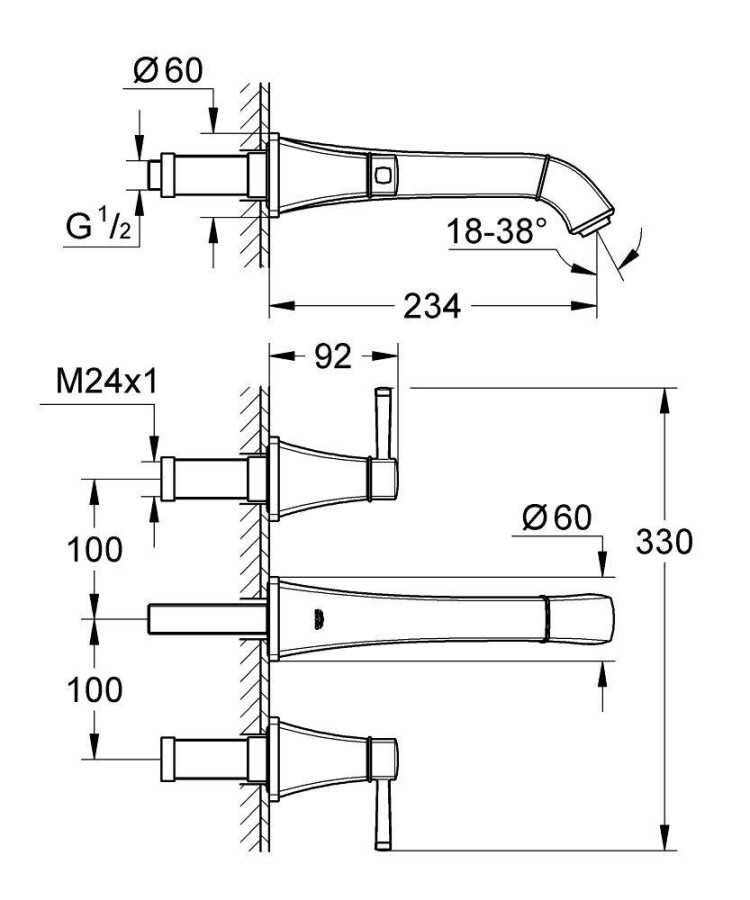 Grohe Grandera 20415000 смеситель для раковины 28 мм