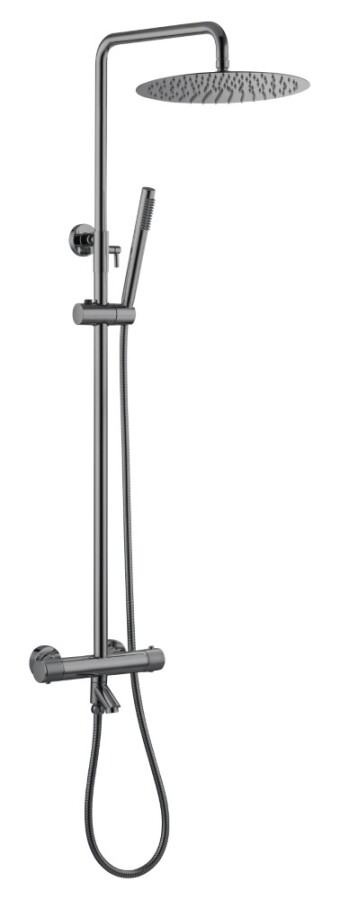 Душевая стойка Boheme Uno с термостатом Shine Gun Metall 468-T-SGM