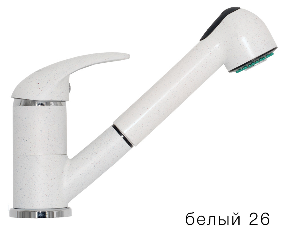 Polygran «Низкая лейка» смеситель для кухни белый