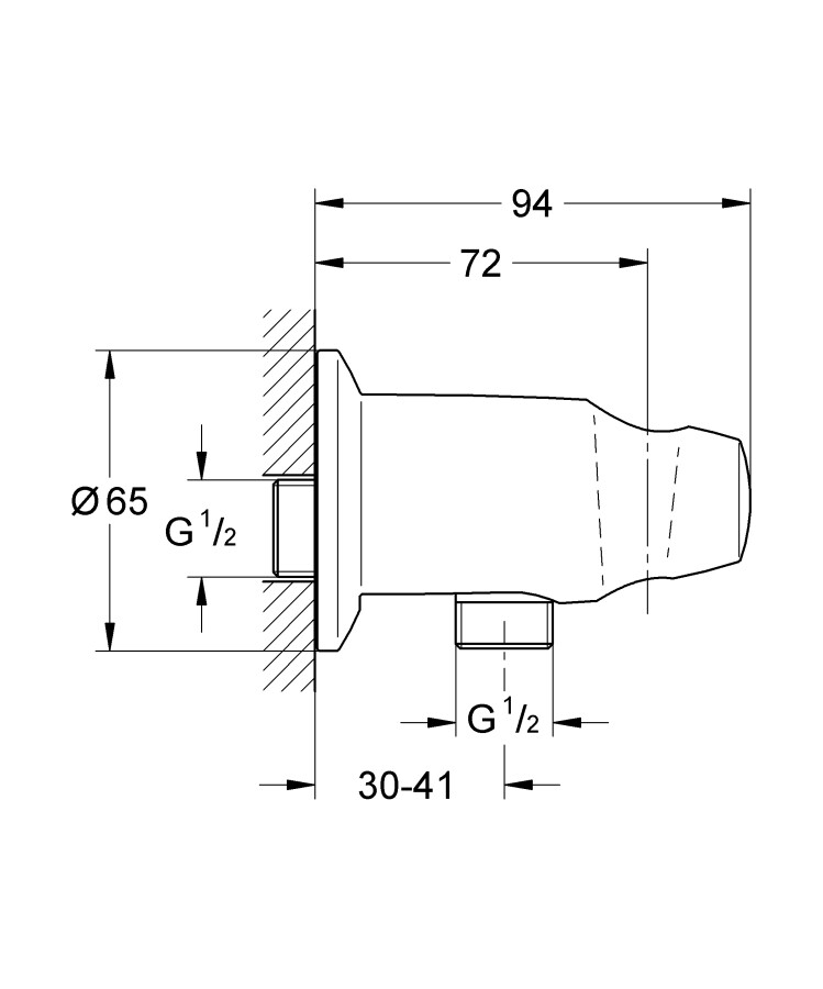 Grohe Movario 28406000 подключение для душевого шланга с держателем
