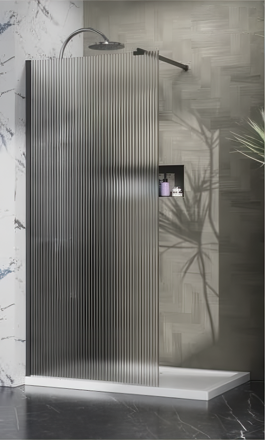 Azario Душевая перегородка Walk-in 110*195 Черный матовый AZ-251-110-MB-CRF