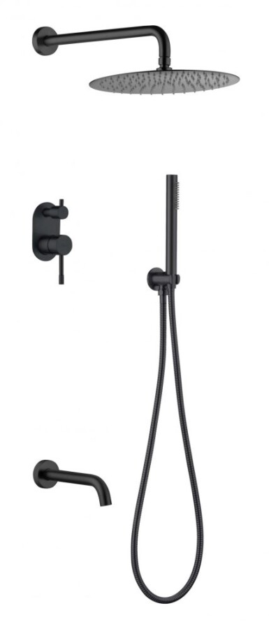 Душевая система с изливом Boheme Uno Черный матовый 464-2-B