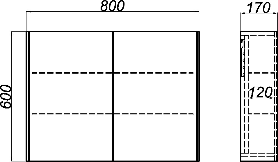 Зеркало-шкаф Aqwella Mobi 80*60 белое 408331