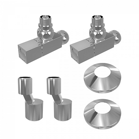 Lemark комплект подключения квадратный, хром LM03412S