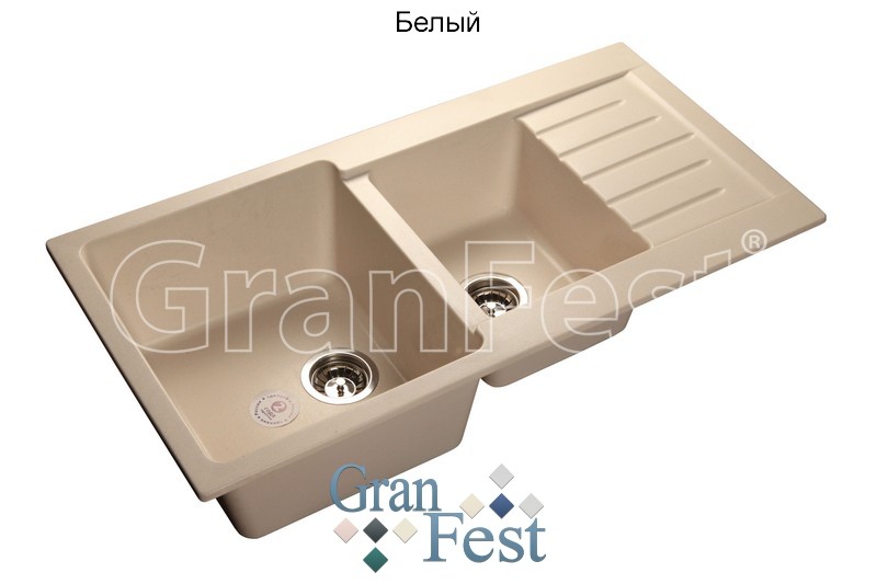 GranFest Practic GF-P-980KL кухонная мойка белый 97.3х50.3 см