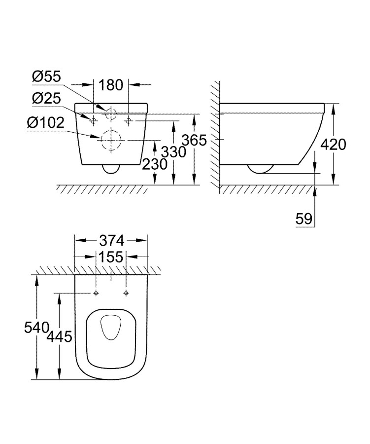 Grohe Euro Ceramic 39328000 унитаз подвесной