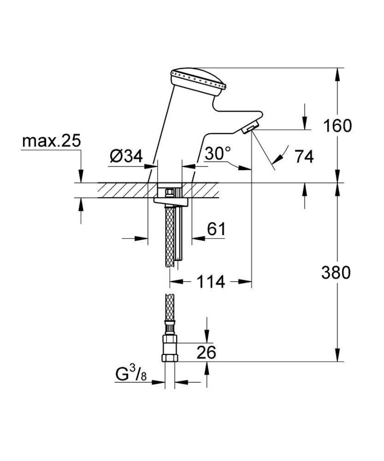 Grohe Contromix 36109000 смеситель для раковины автоматический 46 мм