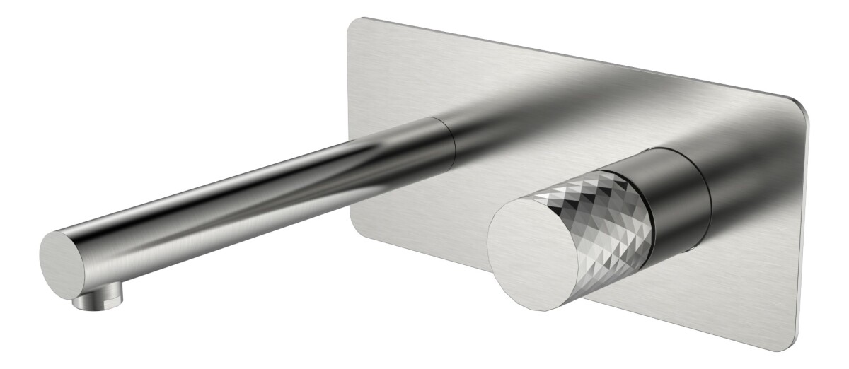 Смеситель для раковины из стены Boheme Stick ручка Diamond Nikel Brush 125-NB