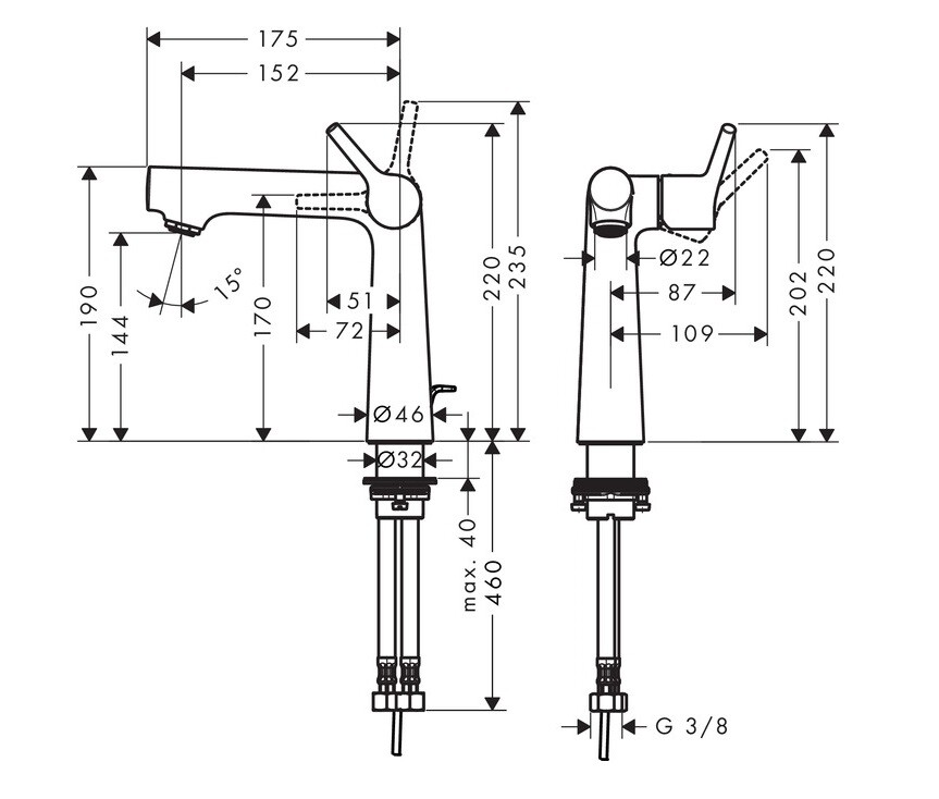 Hansgrohe Talis S 140 72113000 смеситель для раковины хром