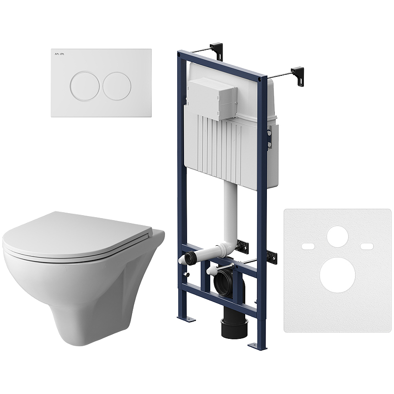 Am.Pm Gem унитаз подвесной с инсталляцией и клавишей смыва IS70101.901700