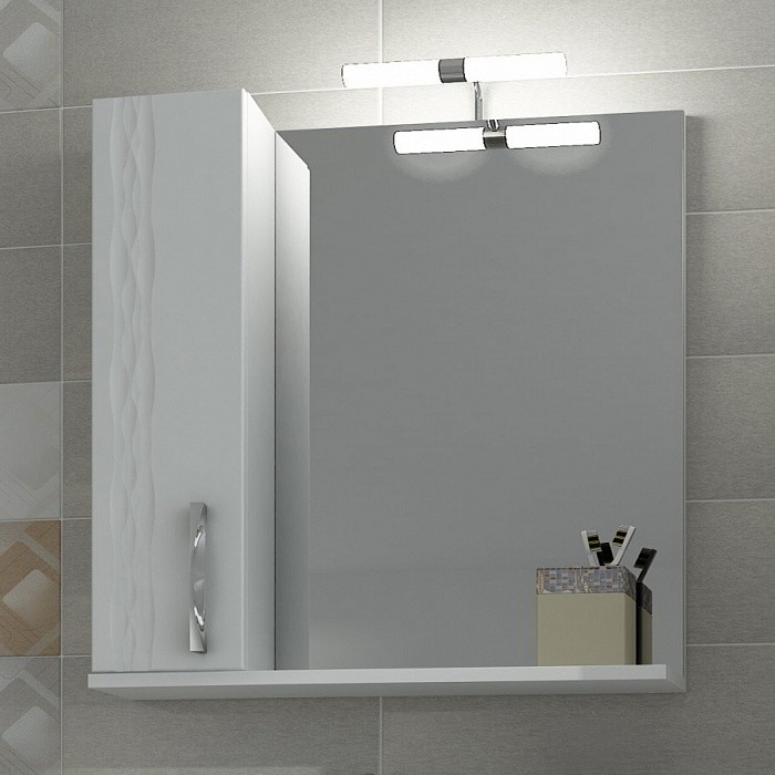 Triton Кристи 80 зеркало с подсветкой и шкафчиком слева