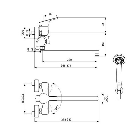 Vidima Form BA353AA смеситель для ванны хром