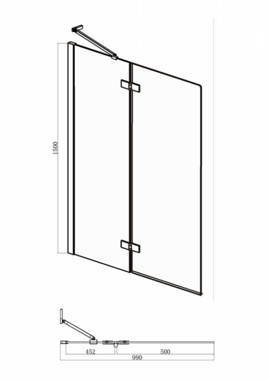 Bravat ALFA BG100.5212A 100*150 шторка на ванну
