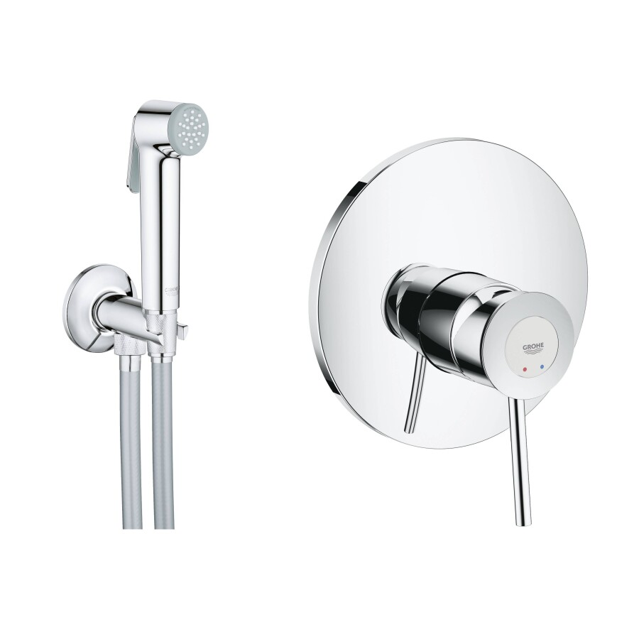 Grohe BauClassic 124902-B смеситель с гигиеническим душем хром