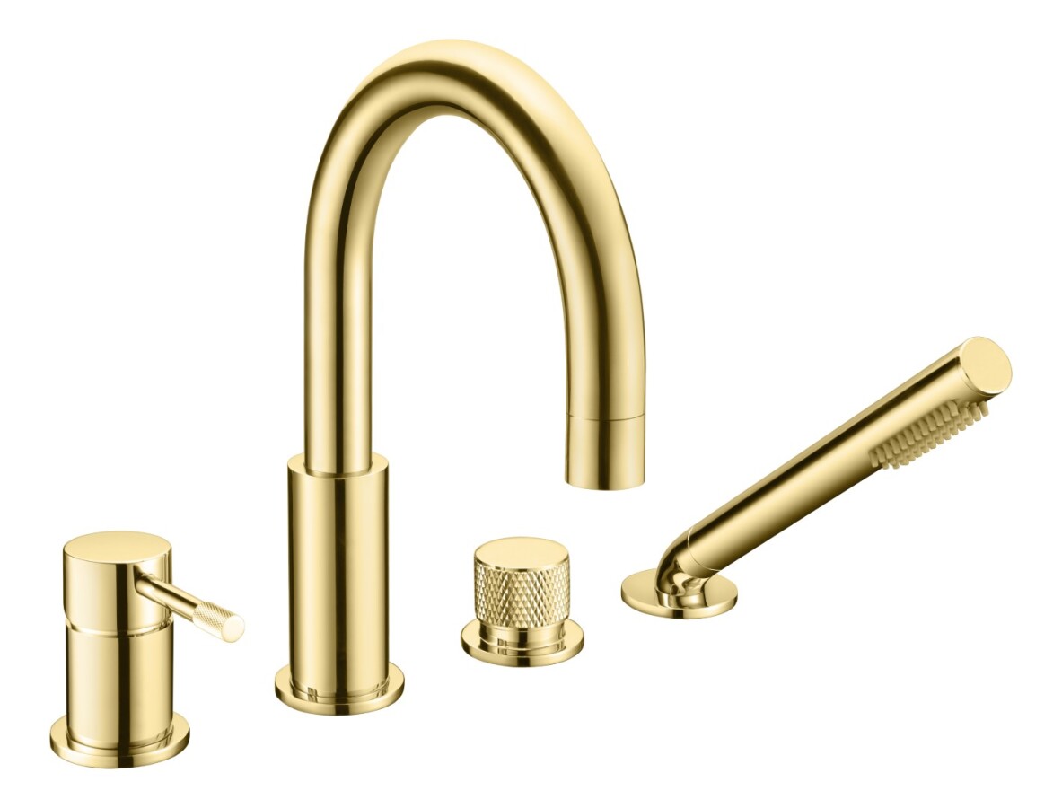 Смеситель врезной на борт ванны Boheme Uno Gold 460-G