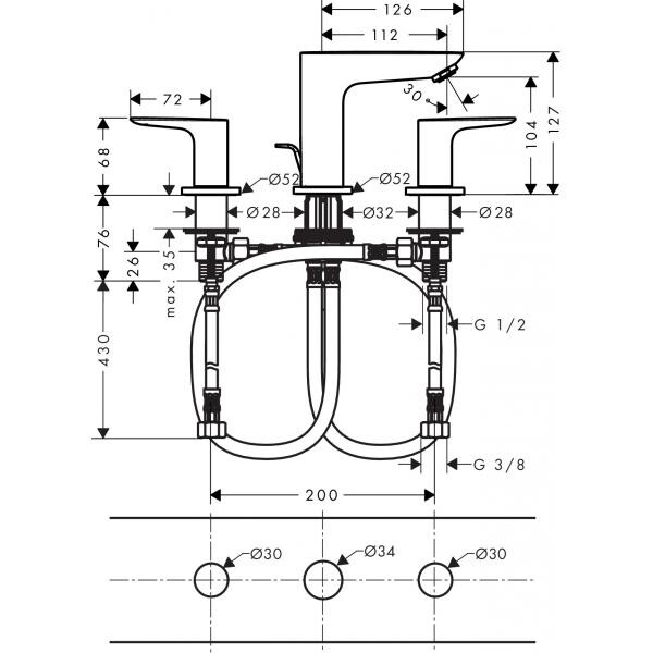 Hansgrohe Talis E 71733700 смеситель для раковины белый
