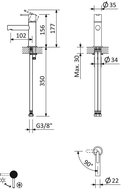 Cezares Leaf LSM1-01-W0 смеситель для раковины хром