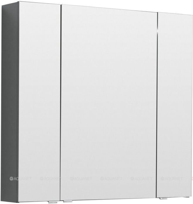 Зеркало-шкаф Aquanet Алвита 90*85 серый антрацит 00240110