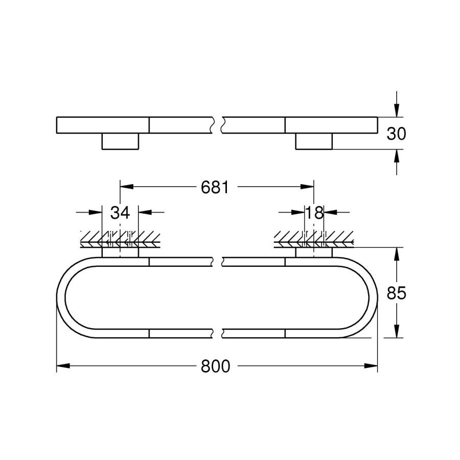 Grohe Selection 41058GL0 полотенцедержатель холодный рассвет глянец