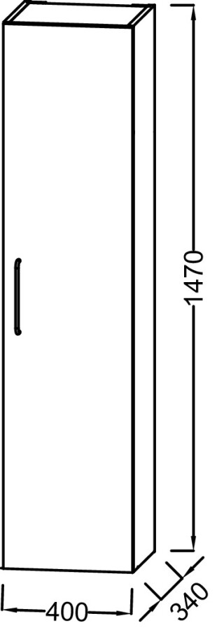 Jacob Delafon Odeon Rive Gauche EB2570D-R5-E52 Шкаф-пенал подвесной 40 R