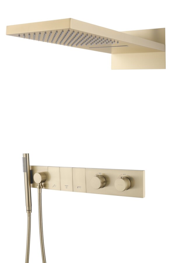 Душевая система трехпозиционная с термостатом Boheme Zodiac Золото матовый133-MG