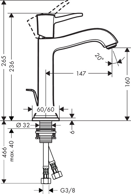 Hansgrohe 31302000 Metropol Classic смеситель для раковины хром