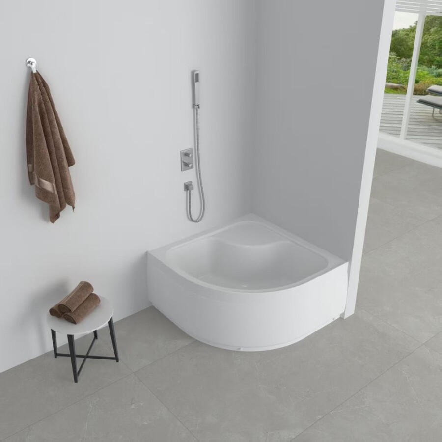 Поддон акриловый 100х100х40 полукруглый (с сифоном) EG230017