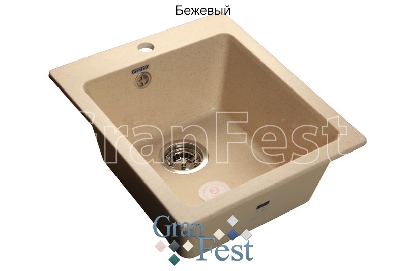 GranFest Practic GF-P-505 кухонная мойка бежевый 42.7х50.5 см