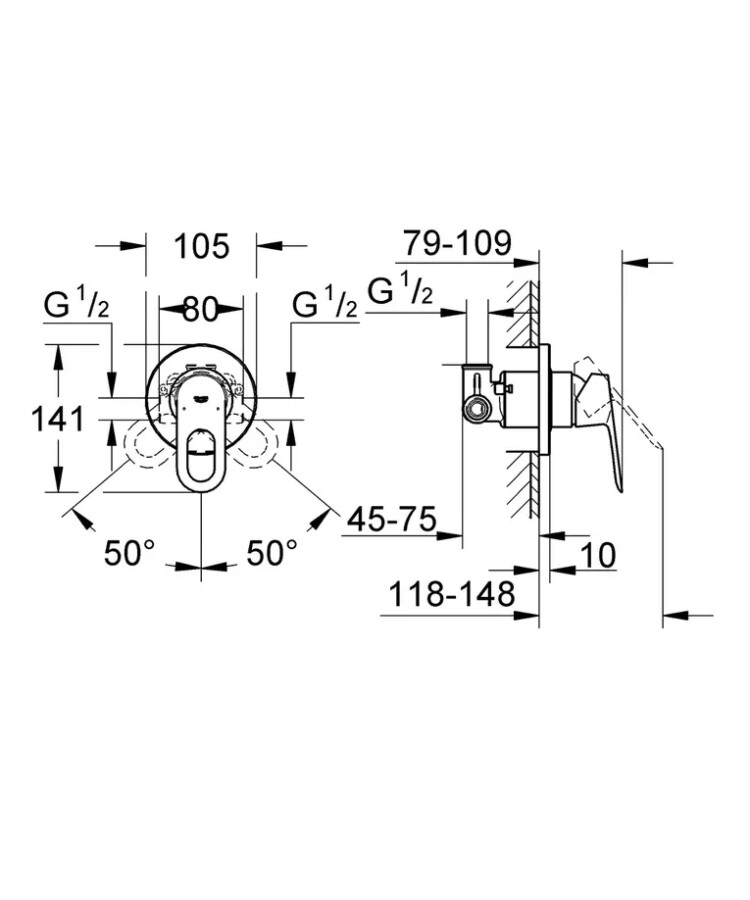 Grohe BauLoop 29042000 смеситель для душа