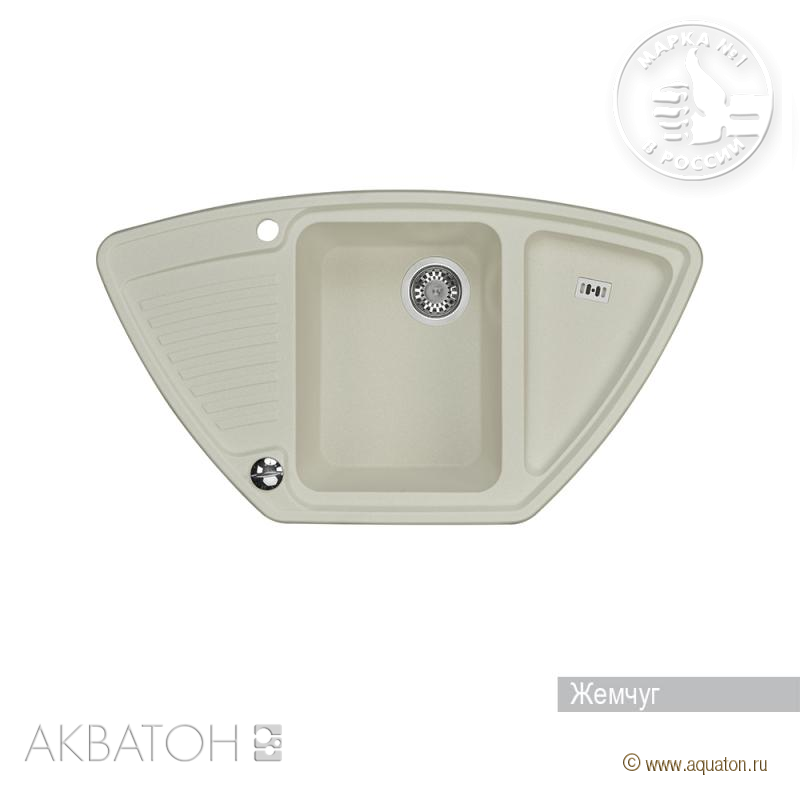 Акватон Лория 1A715032LR240 Мойка для кухни жемчуг 94х52 см