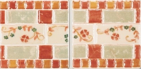 Tubadzin Majolika Mezza 23x11 см бордюр красный