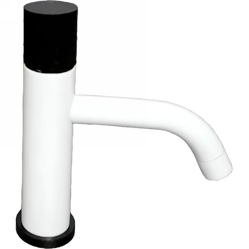 Смеситель для раковины Boheme Stick Белый ручка Черная 121-WB
