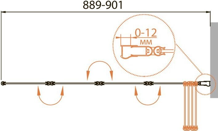 Cezares RELAX-V-4-90/140-P-Bi-R 90*140 шторка на ванну
