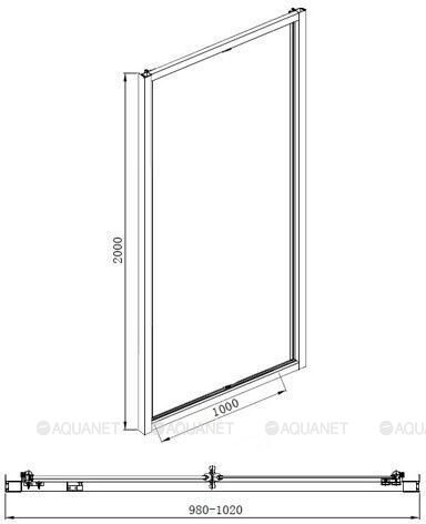 Aquanet Alfa NAA6422 душевые двери 100*200