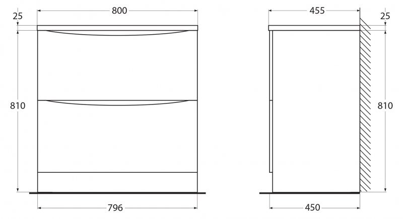 BelBagno Acqua 80 см тумба под раковину ACQUA-800-2C-PIA-PS напольная